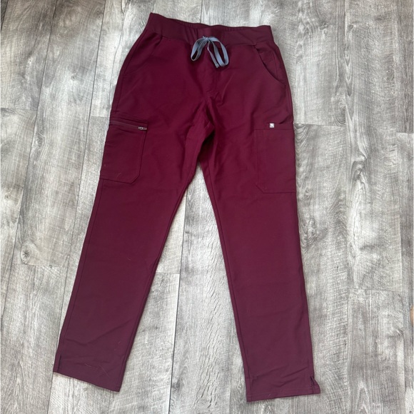 Women's Figs Burgundy, M Catarina top/M high waisted skinny Yola pants - Picture 2 of 6